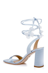 Aqua Satin | Westminster Lace Up Sandal Back Side