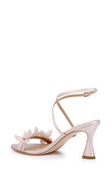 Champagne Satin | Whitney Ankle Strap Sandal Back Side