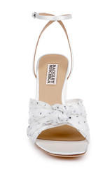 White Satin | Wila Ankle Strap Sandal Front