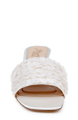 Ivory Satin | Pacific Heeled Mule Sandal Front