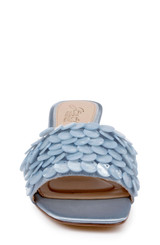 Mist Blue Satin | Pacific Heeled Mule Sandal Front