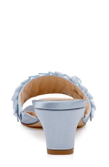 Mist Blue Satin | Pacific Heeled Mule Sandal Back