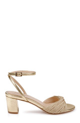 Gold Textile | Pretty Ankle Strap Sandal Side