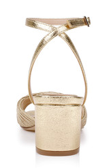 Gold Textile | Pretty Ankle Strap Sandal Back