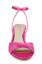 Hot Pink Satin | Pretty Ankle Strap Sandal Front