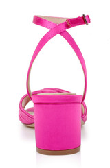 Hot Pink Satin | Pretty Ankle Strap Sandal Back
