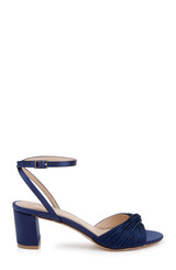 Navy Satin | Pretty Ankle Strap Sandal Side