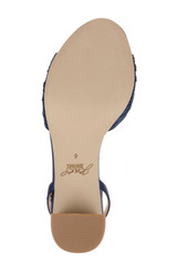 Navy Satin | Pretty Ankle Strap Sandal Sole