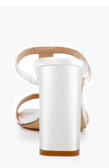 Ivory Satin | Pacifica Slip-On Block Heel Sandal Back