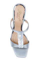 Mist Blue Satin | Pacifica Slip-On Block Heel Sandal Top