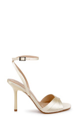 Lemon Satin | Parisa Ankle Strap Sandal Side