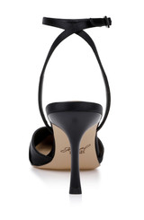 Black Satin | Parklyn Pointed Toe Ankle Strap Pump Back
