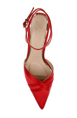 Red Satin | Parklyn Pointed Toe Ankle Strap Pump Top