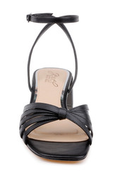 Black Leather | Pasco Leather Ankle Strap Sandal Front