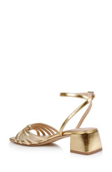 Gold Leather | Pasco Leather Ankle Strap Sandal Back Side