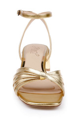 Gold Leather | Pasco Leather Ankle Strap Sandal Front