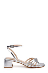Silver Leather | Pasco Leather Ankle Strap Sandal Side