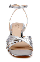 Silver Leather | Pasco Leather Ankle Strap Sandal Front