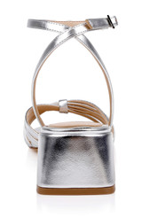 Silver Leather | Pasco Leather Ankle Strap Sandal Back