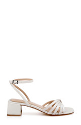 White Leather | Pasco Leather Ankle Strap Sandal Side