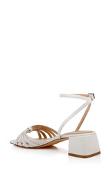 White Leather | Pasco Leather Ankle Strap Sandal Back Side