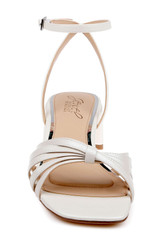 White Leather | Pasco Leather Ankle Strap Sandal Front