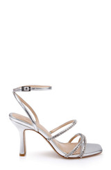 Silver Metallic | Paulette Ankle Strap Sandal Side