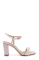 Champagne Satin | Peoria Ankle Strap Sandal Side