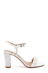 Ivory Satin | Peoria Ankle Strap Sandal Side