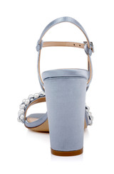 Mist Blue Satin | Peoria Ankle Strap Sandal Back