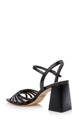 Black Leather | Patience Block Heel Sandal Back Side