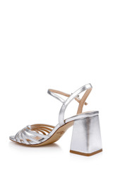 Silver Leather | Patience Block Heel Sandal Back Side
