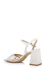 White Leather | Patience Block Heel Sandal Back Side