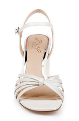 White Leather | Patience Block Heel Sandal Front