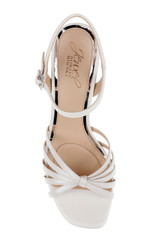 White Leather | Patience Block Heel Sandal Top