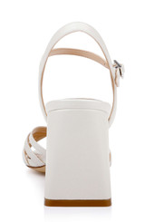 White Leather | Patience Block Heel Sandal Back