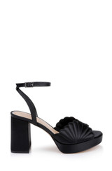 Black Satin | Paola Platform Sandal Side