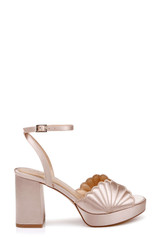 Dark Nude Satin | Paola Platform Sandal Side