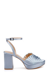 Mist Blue Satin | Paola Platform Sandal Side