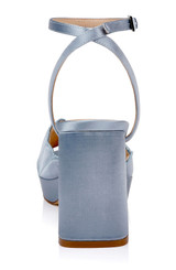 Mist Blue Satin | Paola Platform Sandal Back