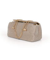 Gold | Juniper Crystal Mesh Clutch Side