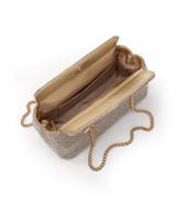 Gold | Juniper Crystal Mesh Clutch Open