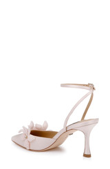 Champagne Satin | Whitman Pointed Toe Ankle Strap Pump Back Side