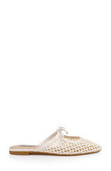 Cream | Xailee Woven Pointed Toe Mule Side
