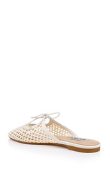 Cream | Xailee Woven Pointed Toe Mule Back Side