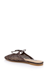 Brown | Xailee Woven Pointed Toe Mule Back Side