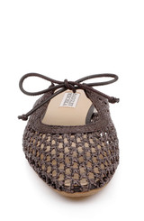 Brown | Xailee Woven Pointed Toe Mule Front