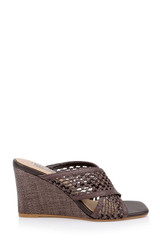 Brown | Xandria Wedge Slide Sandal Side