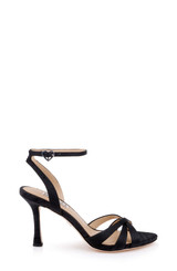 Black Silk | Xeilani Ankle Strap Sandal Side
