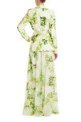Lime Multi | Floral Print Palazzo Pant Back